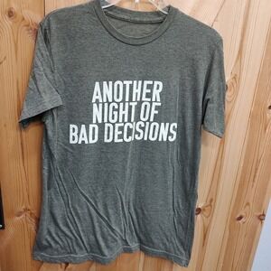 Ashley McBryde‎ Army Green Graphic Tee Sz Medium Another Night Bad Decisions